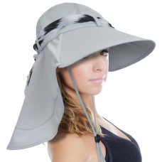 Sun Blocker Mujer Sun Flap Hat with Adjustable Drawstring Hiking Cap Wide Brim  eb-18172994